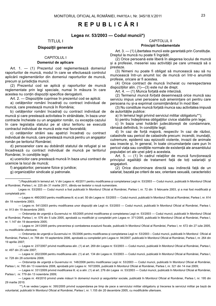 Pagina 23 din Monitorul Oficial nr. 345/2011
