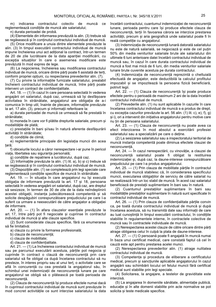 Pagina 25 din Monitorul Oficial nr. 345/2011