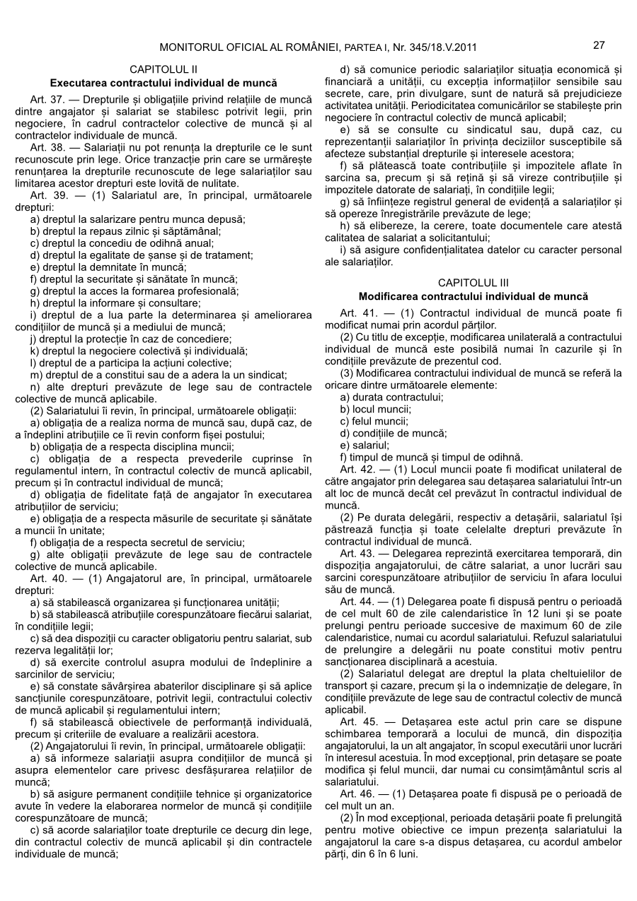 Pagina 27 din Monitorul Oficial nr. 345/2011