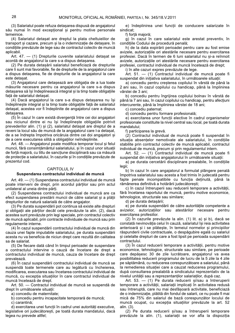 Pagina 28 din Monitorul Oficial nr. 345/2011