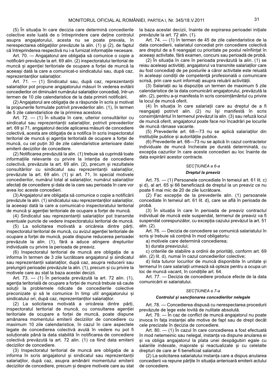 Pagina 31 din Monitorul Oficial nr. 345/2011