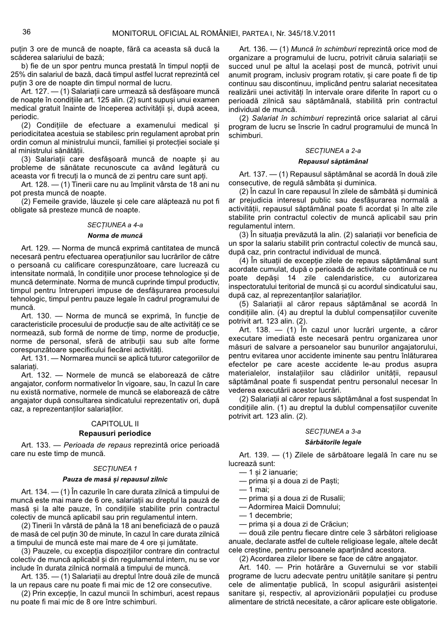Pagina 36 din Monitorul Oficial nr. 345/2011
