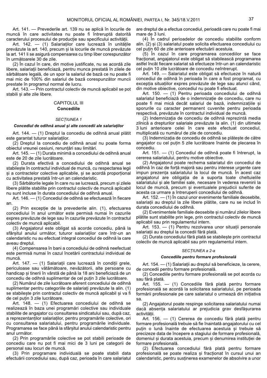 Pagina 37 din Monitorul Oficial nr. 345/2011