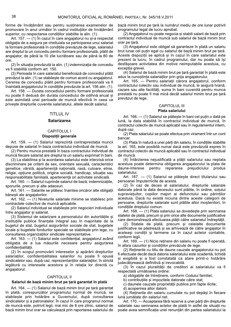 Pagina 38 din Monitorul Oficial nr. 345/2011