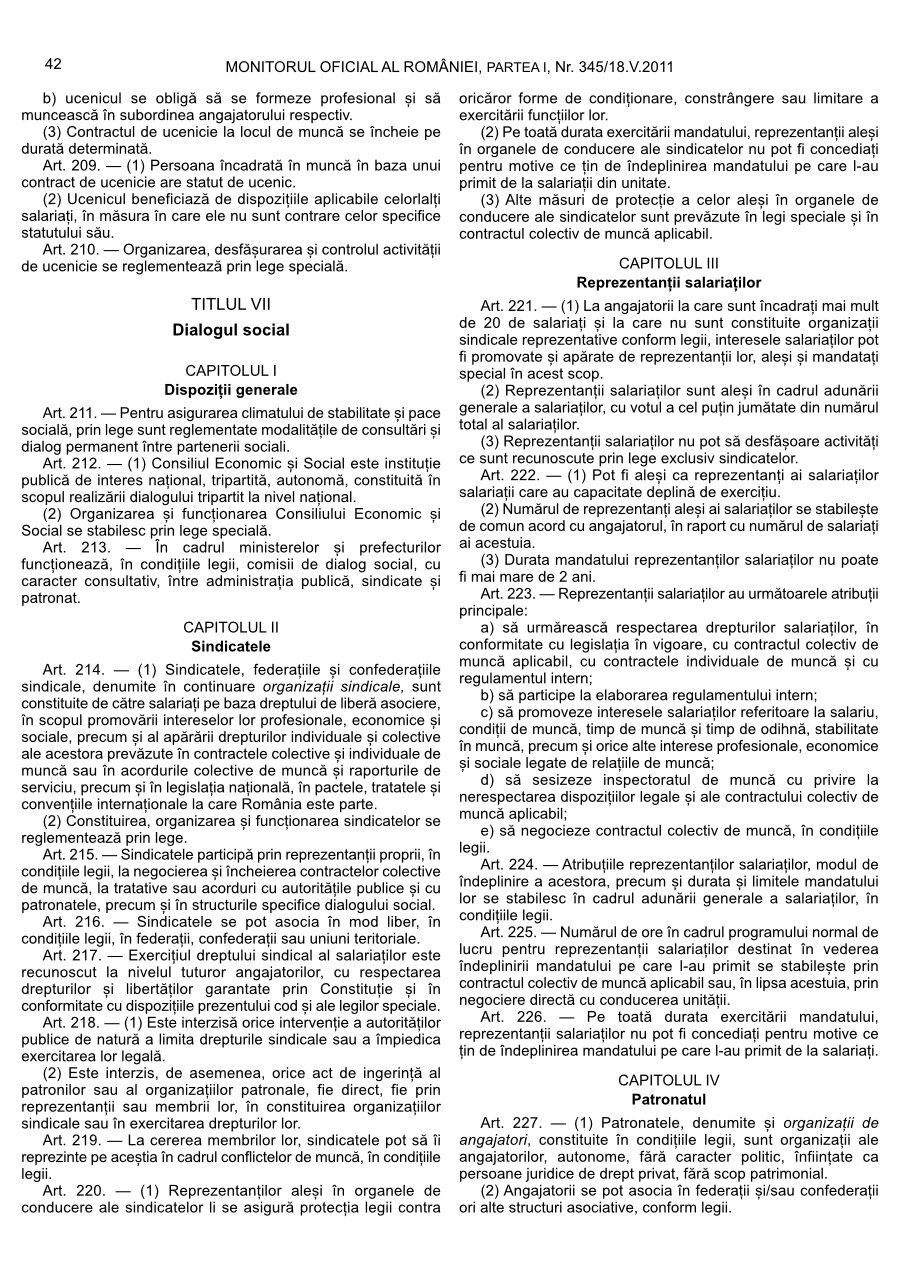 Pagina 42 din Monitorul Oficial nr. 345/2011