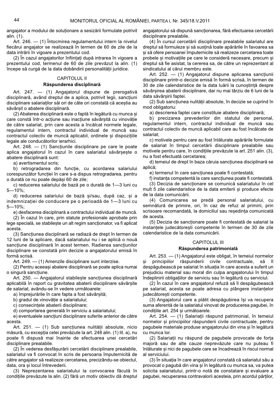 Pagina 44 din Monitorul Oficial nr. 345/2011