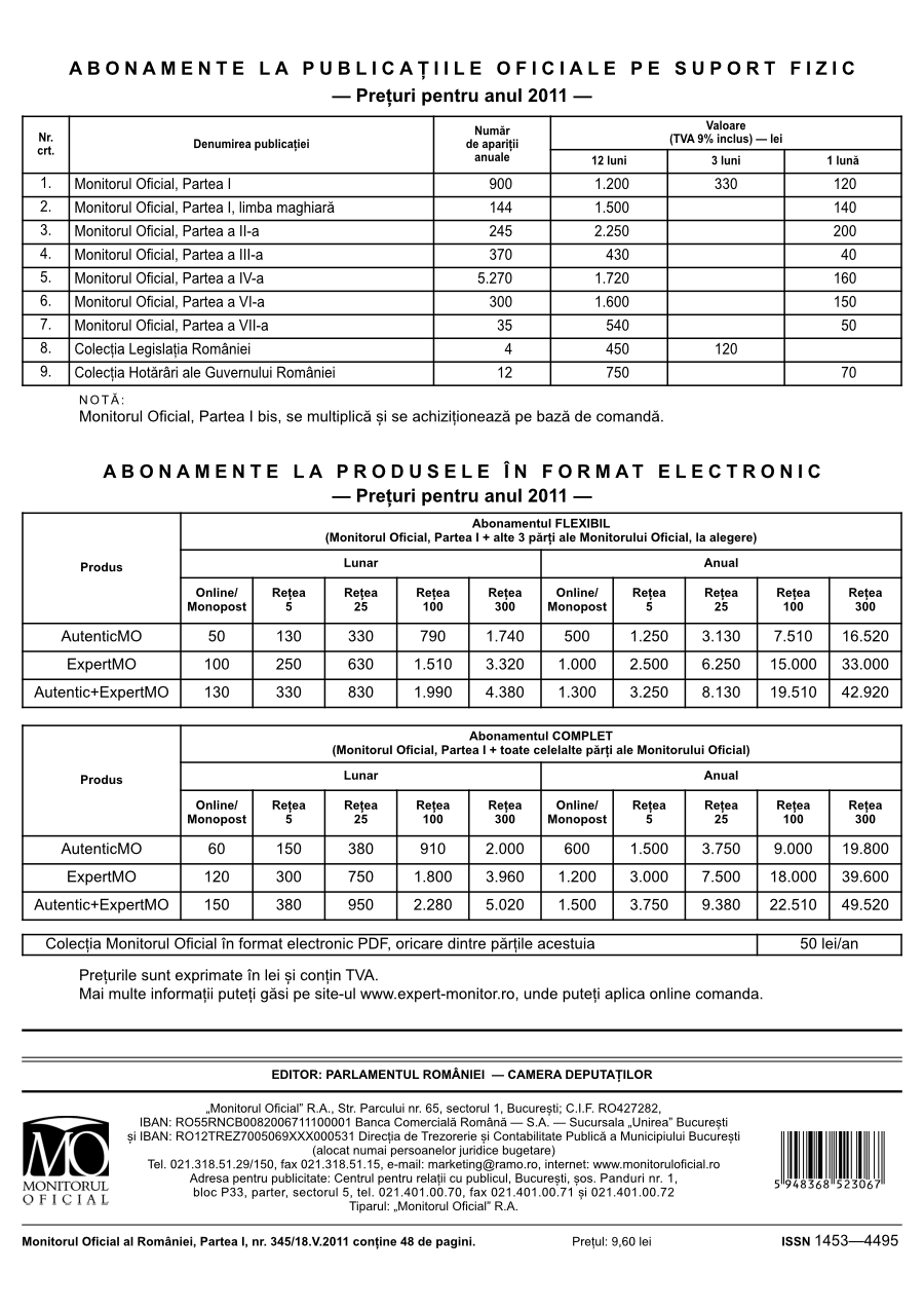 Pagina 48 din Monitorul Oficial nr. 345/2011