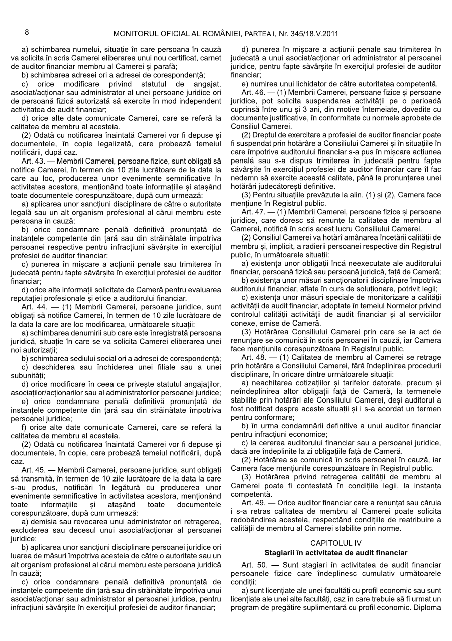 Pagina 8 din Monitorul Oficial nr. 345/2011