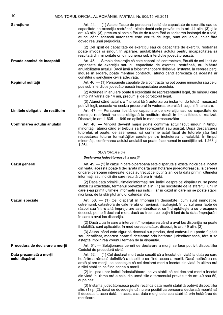 Pagina 10 din Monitorul Oficial nr. 505/2011