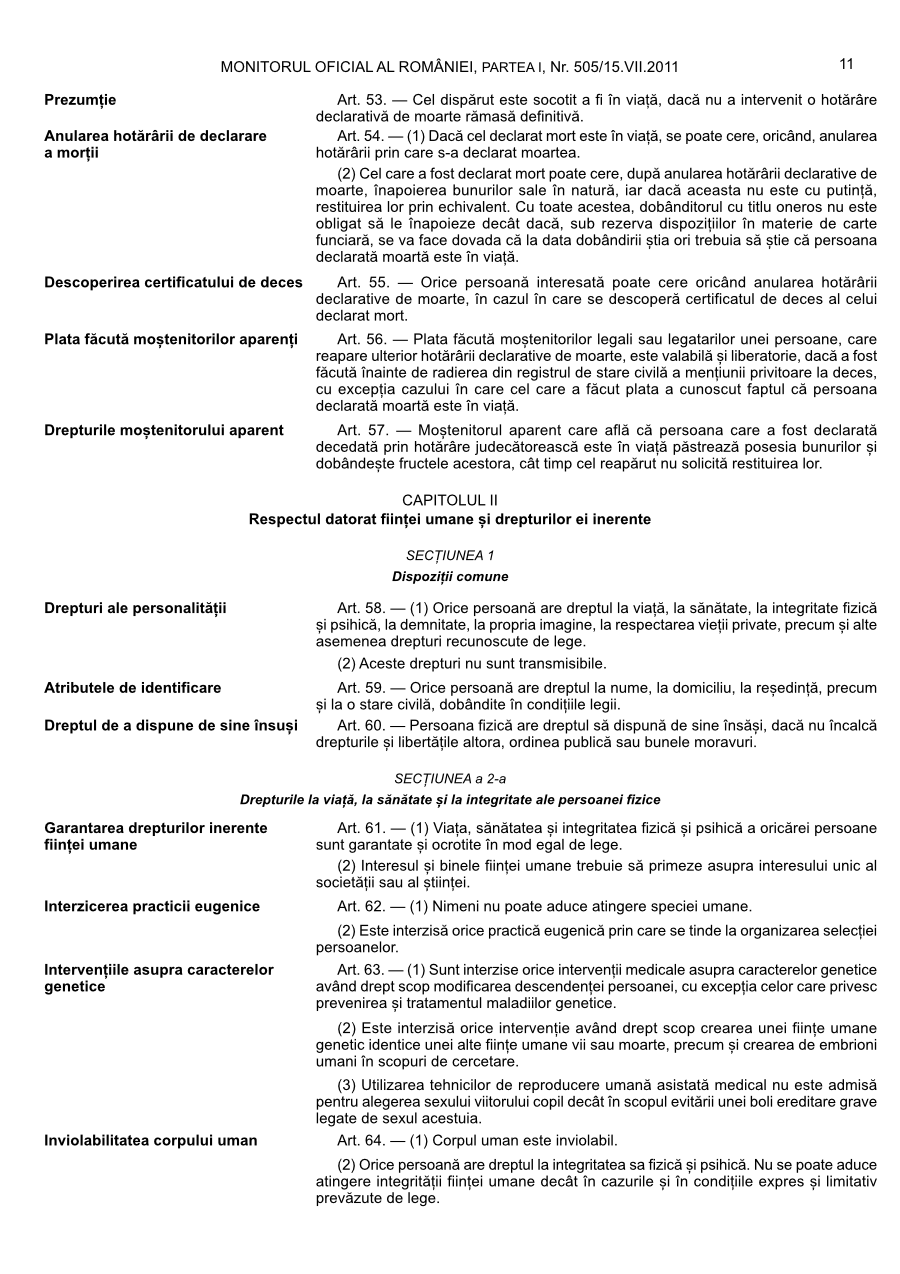 Pagina 11 din Monitorul Oficial nr. 505/2011