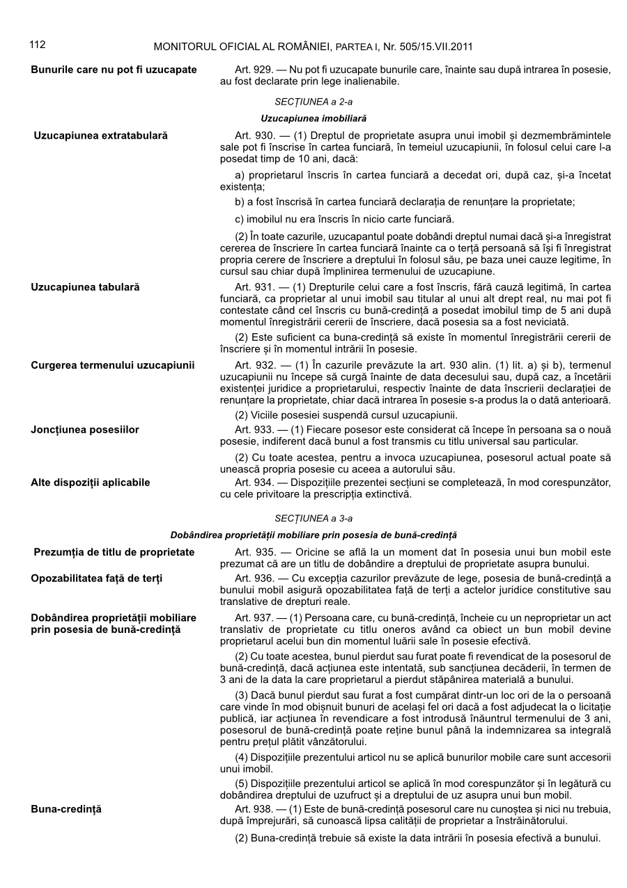 Pagina 112 din Monitorul Oficial nr. 505/2011