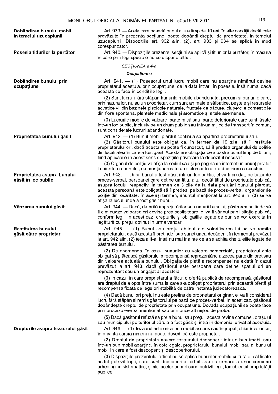 Pagina 113 din Monitorul Oficial nr. 505/2011