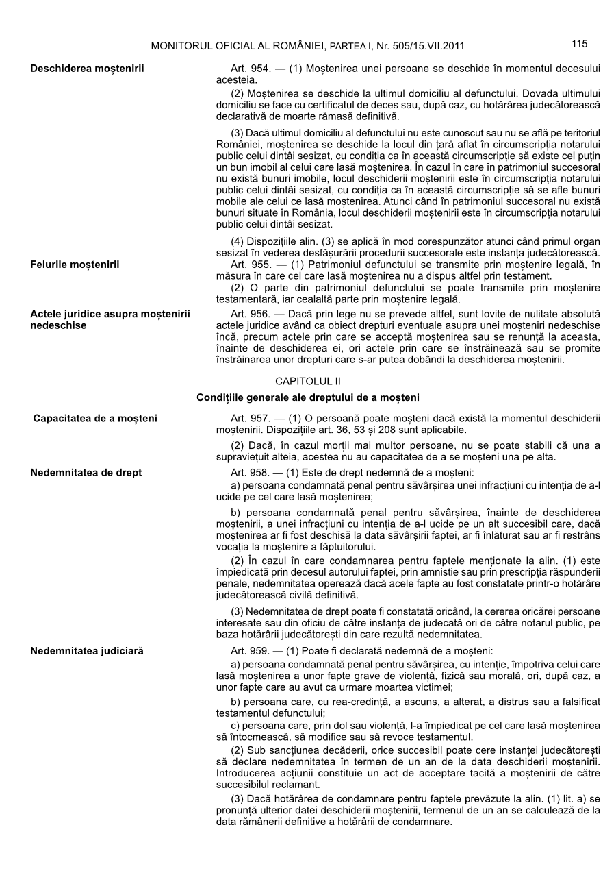 Pagina 115 din Monitorul Oficial nr. 505/2011