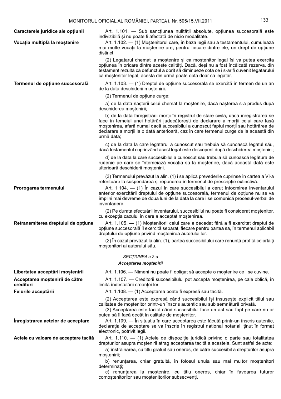 Pagina 133 din Monitorul Oficial nr. 505/2011