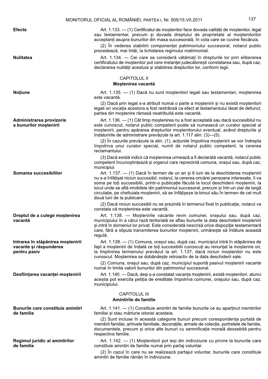 Pagina 137 din Monitorul Oficial nr. 505/2011