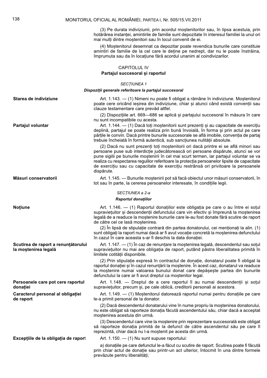 Pagina 138 din Monitorul Oficial nr. 505/2011