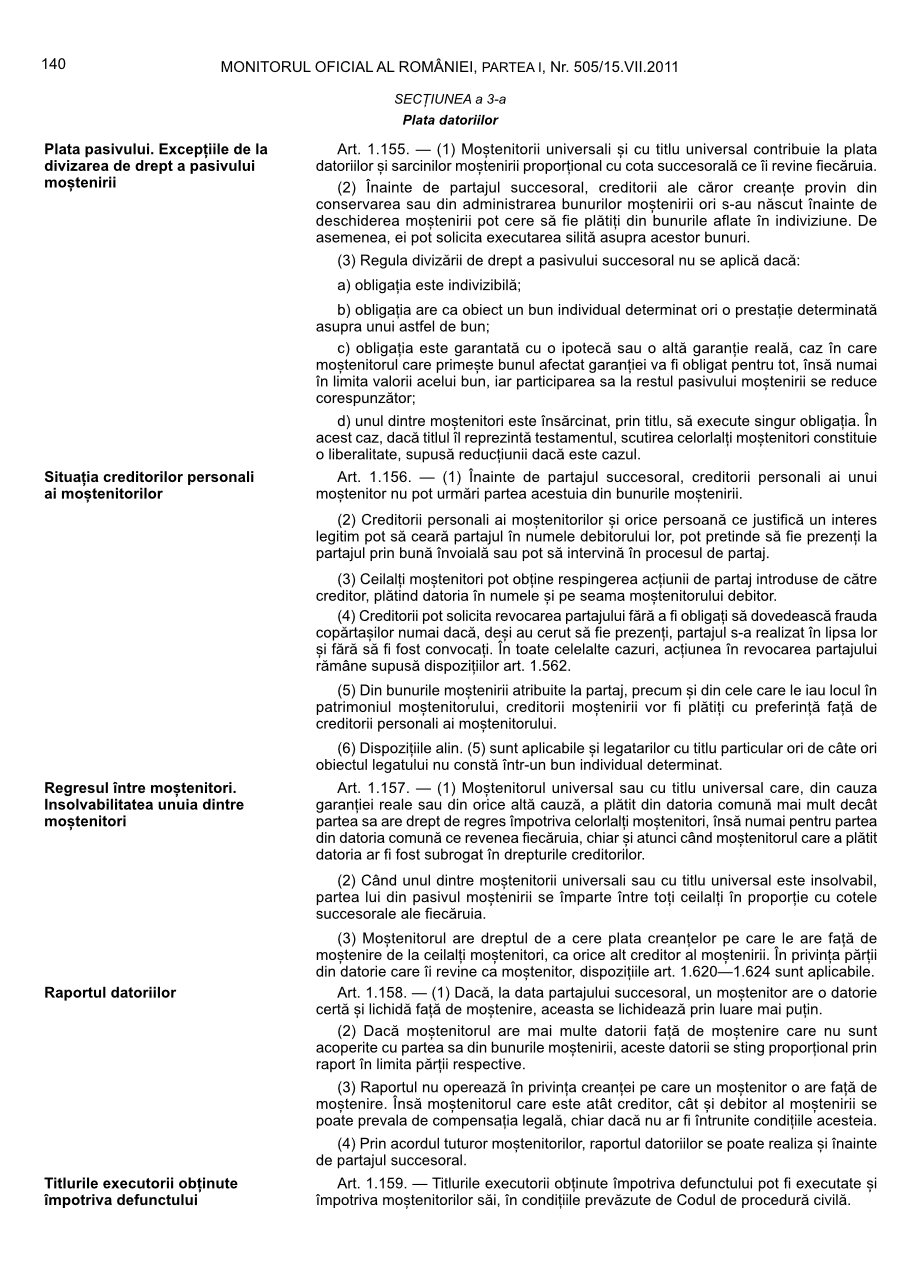 Pagina 140 din Monitorul Oficial nr. 505/2011