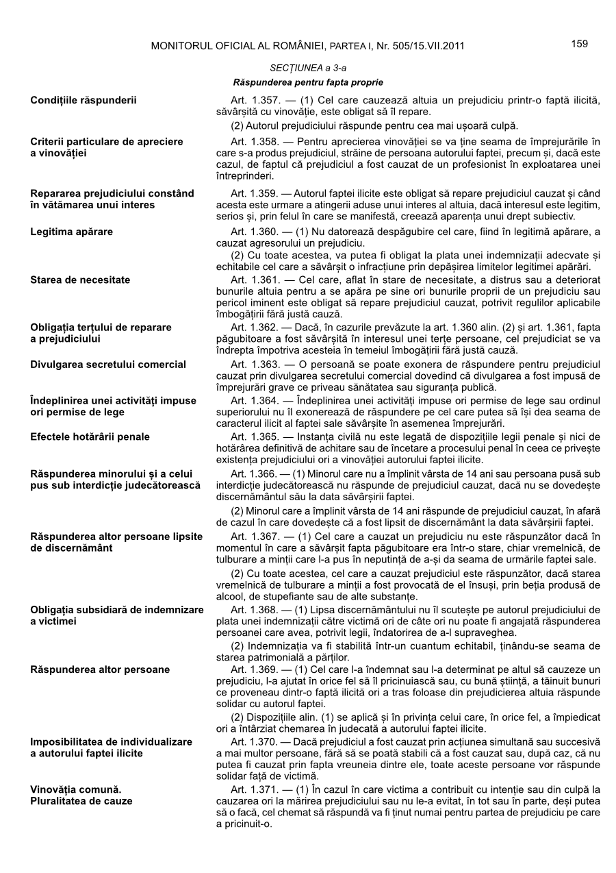 Pagina 159 din Monitorul Oficial nr. 505/2011