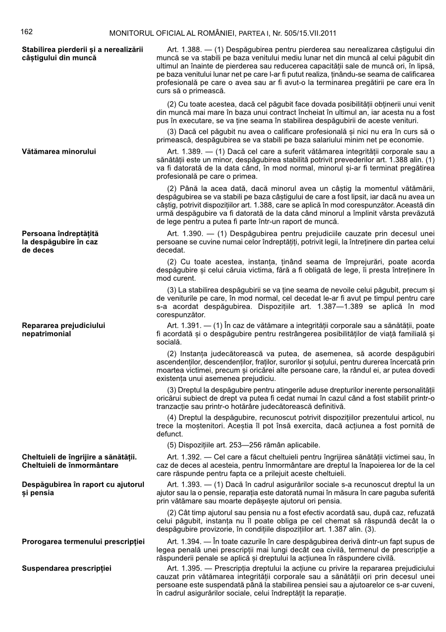 Pagina 162 din Monitorul Oficial nr. 505/2011
