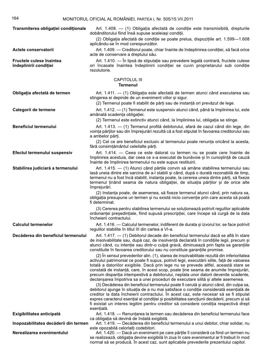 Pagina 164 din Monitorul Oficial nr. 505/2011