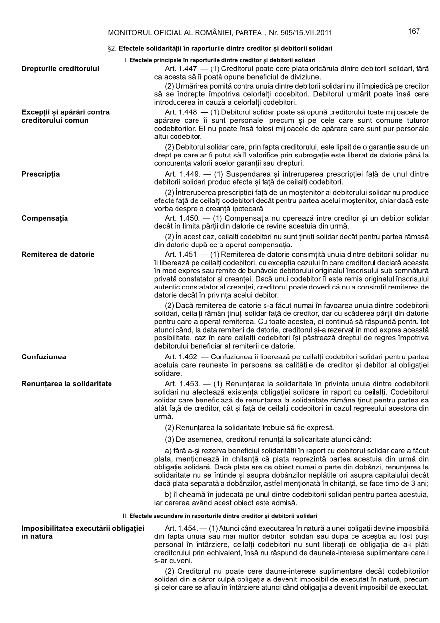 Pagina 167 din Monitorul Oficial nr. 505/2011