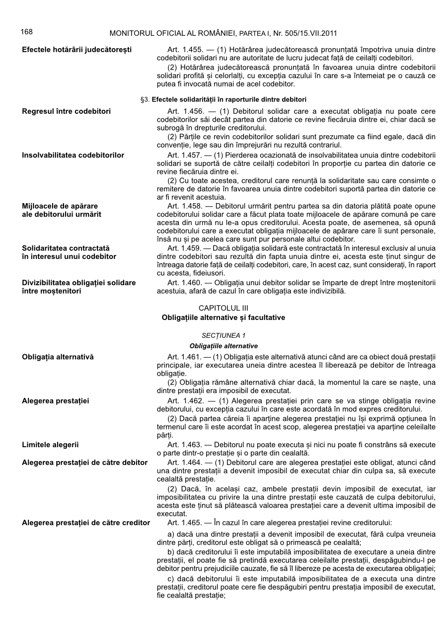 Pagina 168 din Monitorul Oficial nr. 505/2011