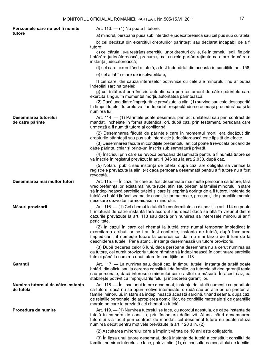 Pagina 17 din Monitorul Oficial nr. 505/2011