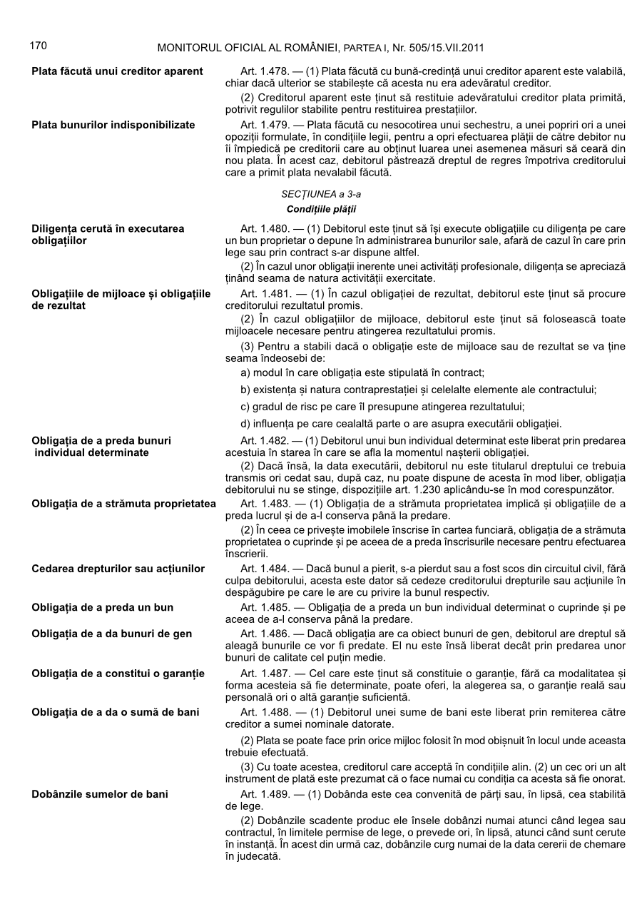 Pagina 170 din Monitorul Oficial nr. 505/2011