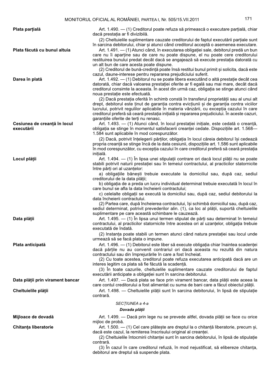 Pagina 171 din Monitorul Oficial nr. 505/2011