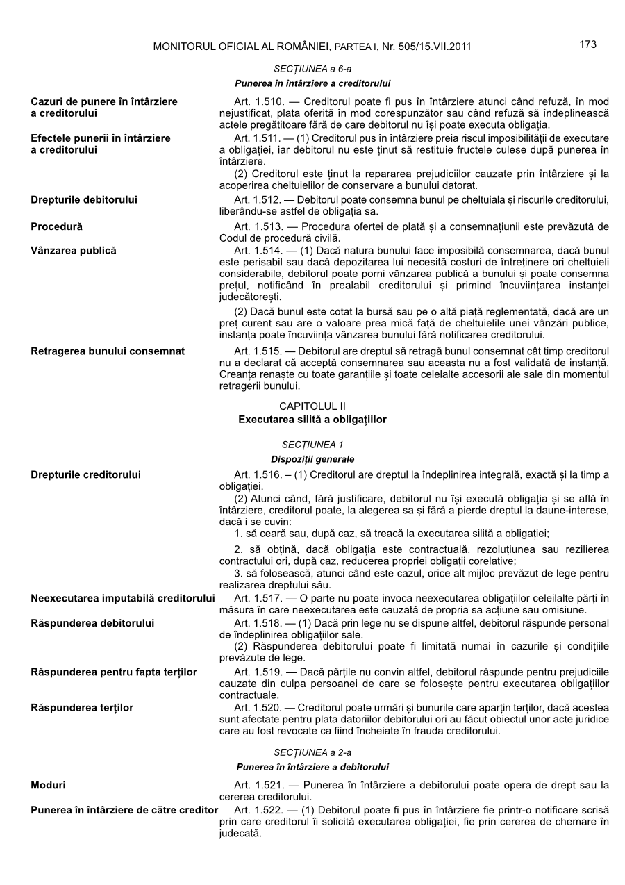 Pagina 173 din Monitorul Oficial nr. 505/2011