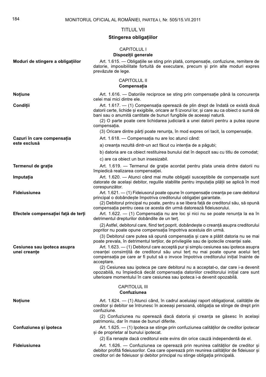 Pagina 184 din Monitorul Oficial nr. 505/2011
