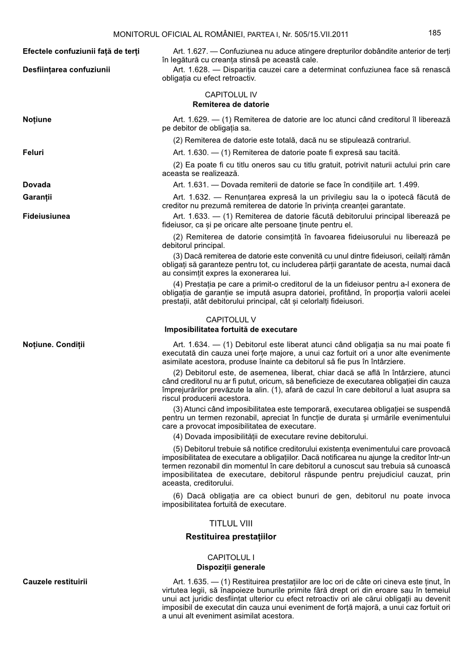 Pagina 185 din Monitorul Oficial nr. 505/2011