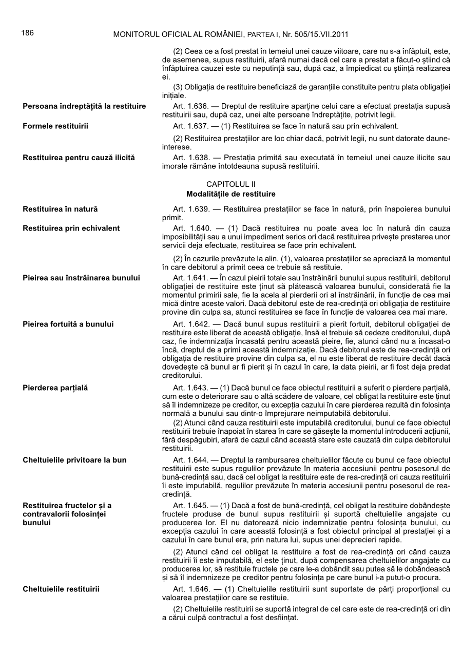 Pagina 186 din Monitorul Oficial nr. 505/2011