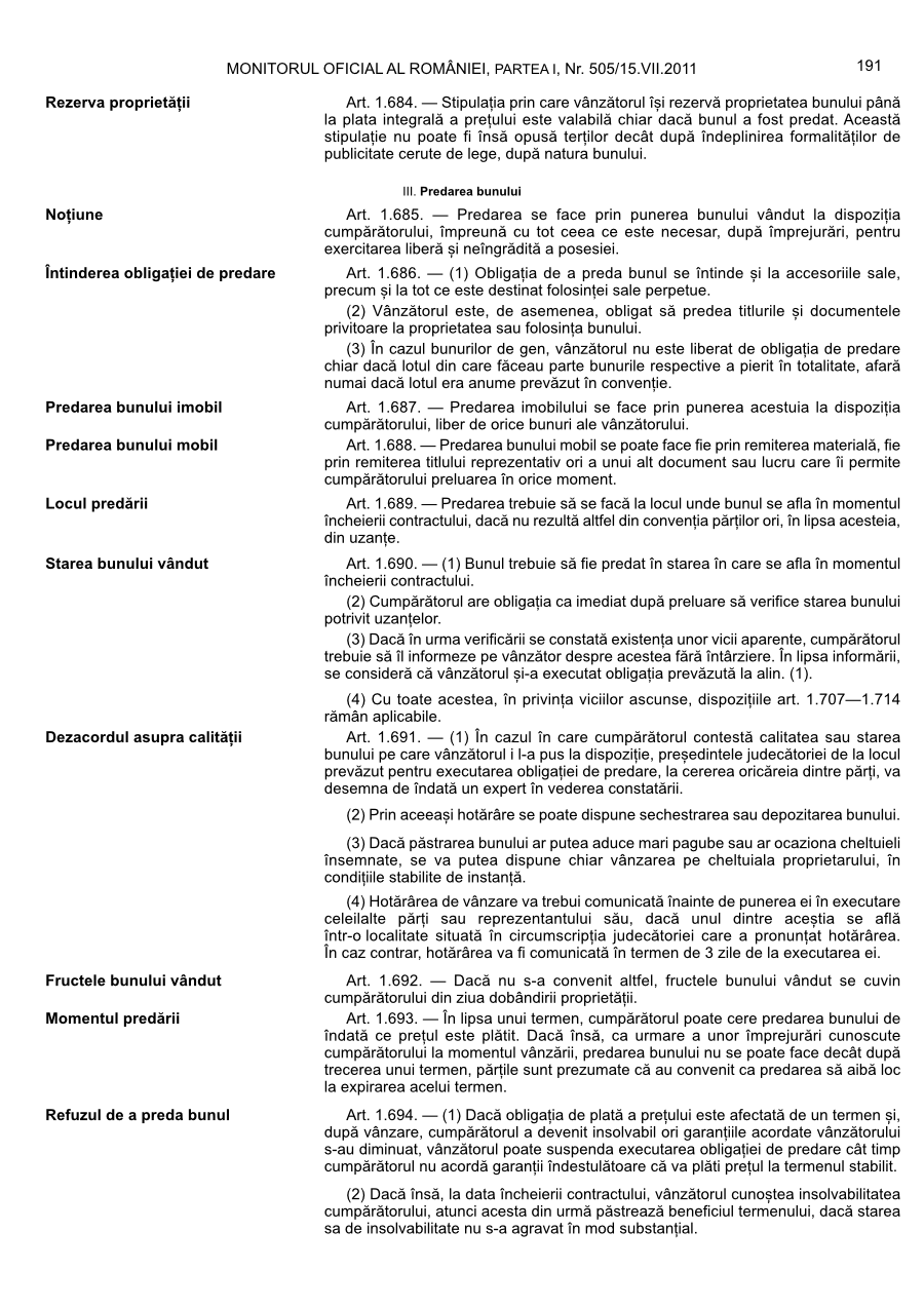 Pagina 191 din Monitorul Oficial nr. 505/2011