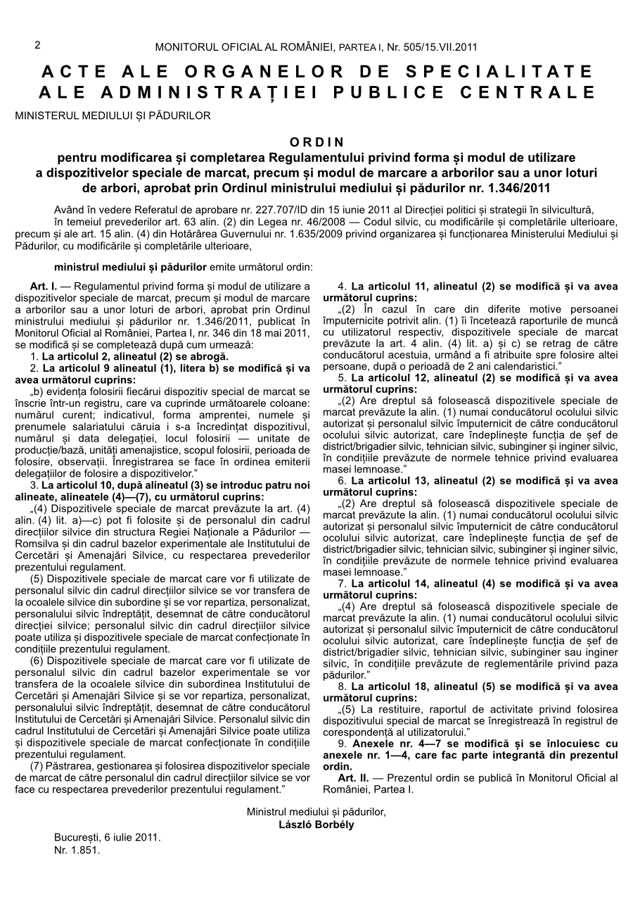Pagina 2 din Monitorul Oficial nr. 505/2011