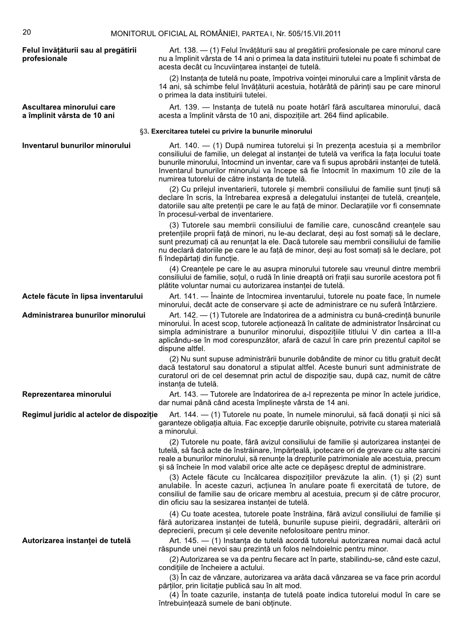 Pagina 20 din Monitorul Oficial nr. 505/2011