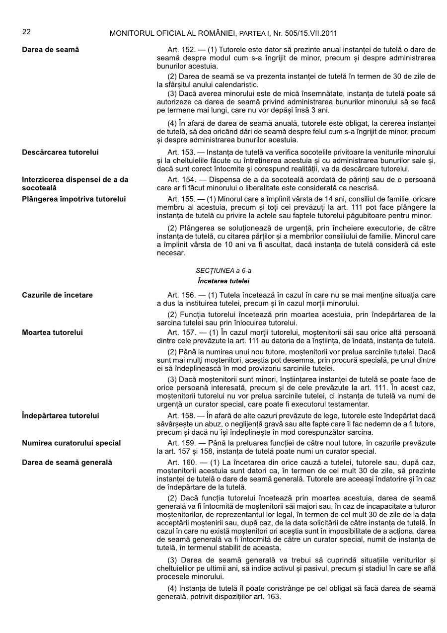 Pagina 22 din Monitorul Oficial nr. 505/2011