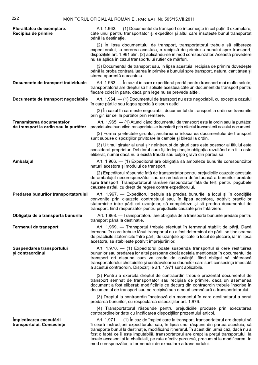 Pagina 222 din Monitorul Oficial nr. 505/2011