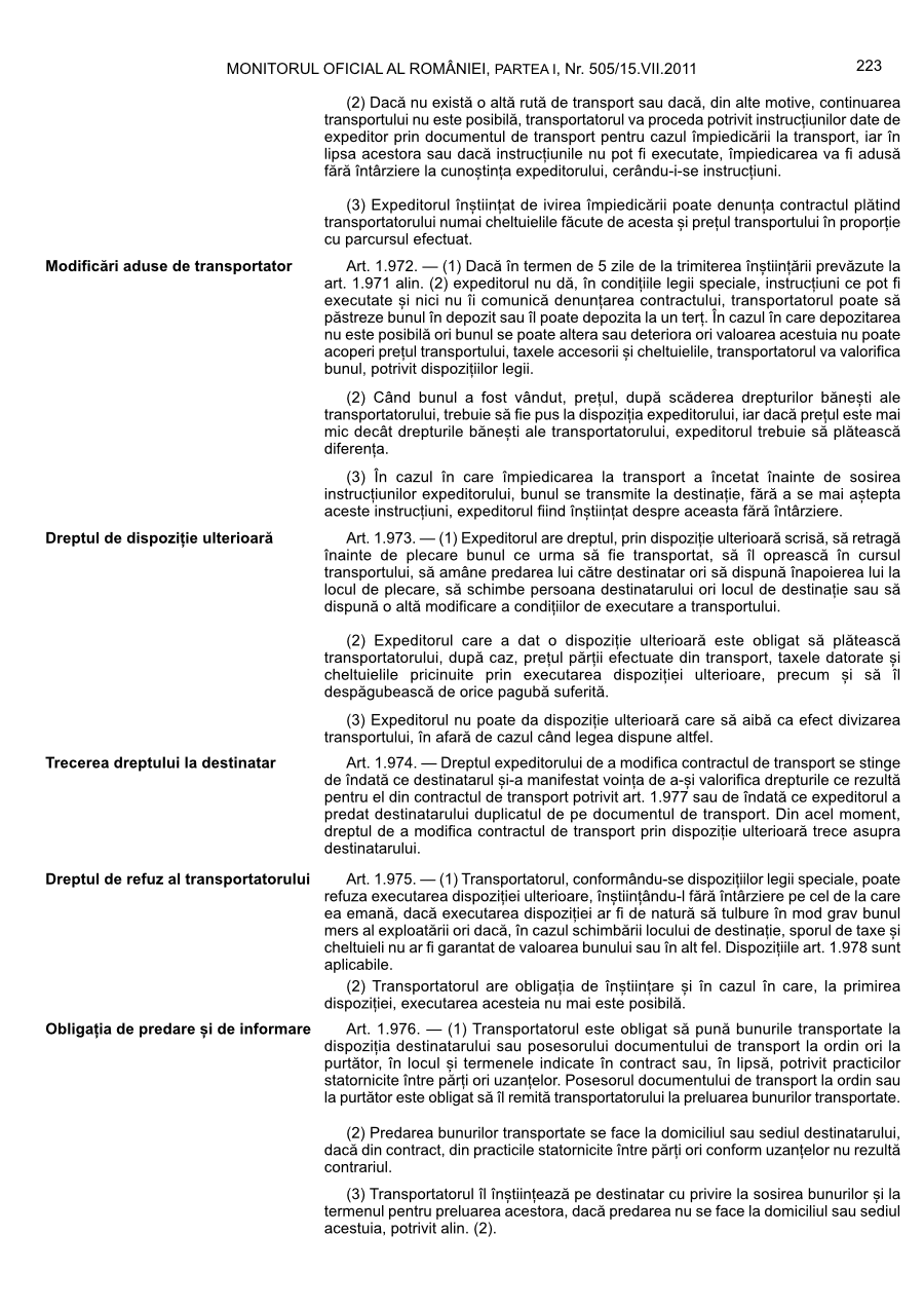 Pagina 223 din Monitorul Oficial nr. 505/2011
