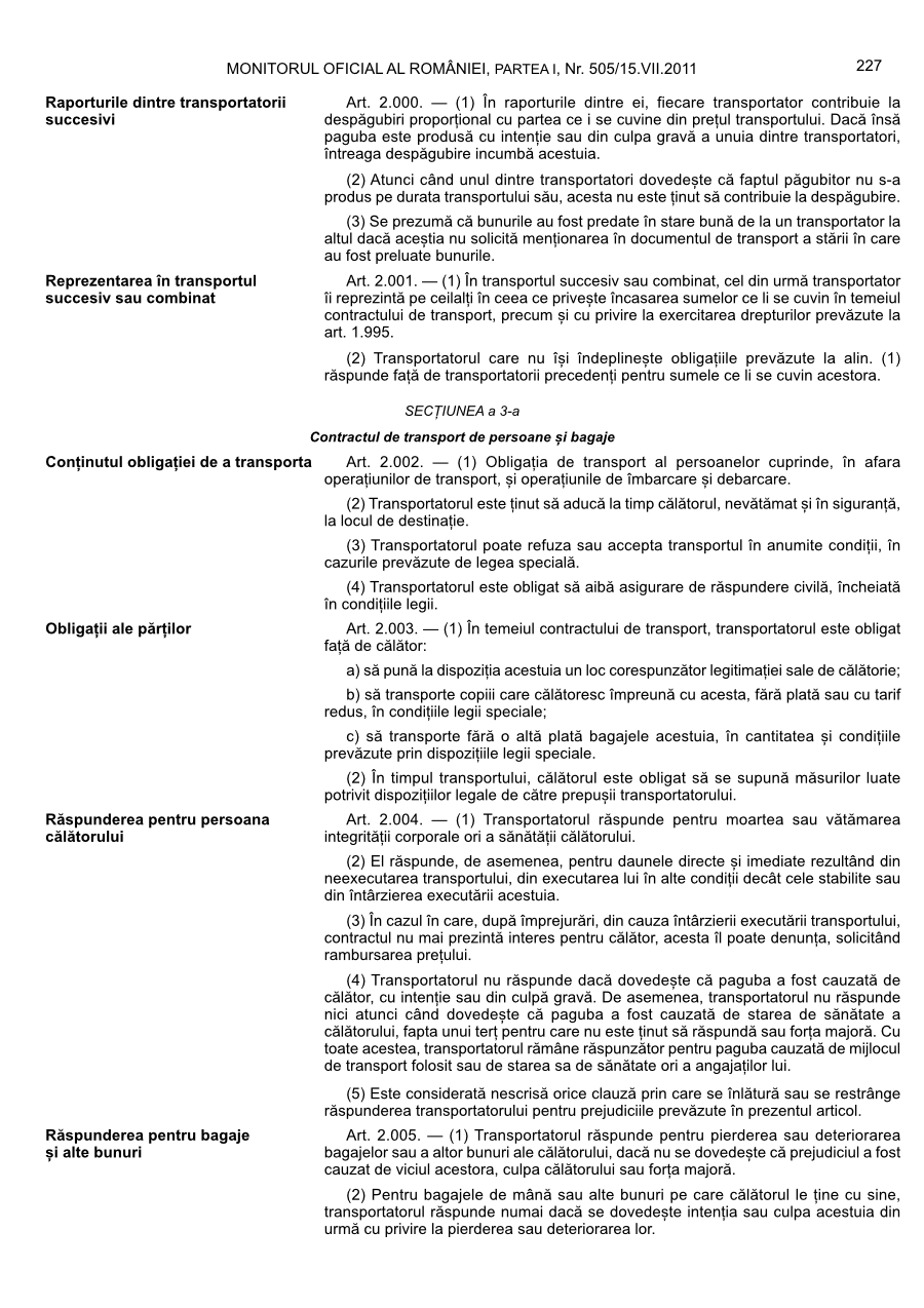 Pagina 227 din Monitorul Oficial nr. 505/2011