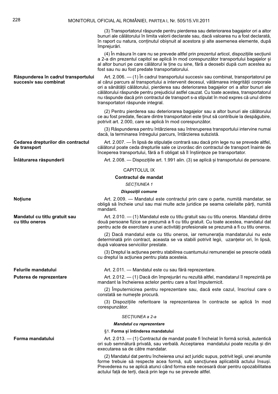 Pagina 228 din Monitorul Oficial nr. 505/2011