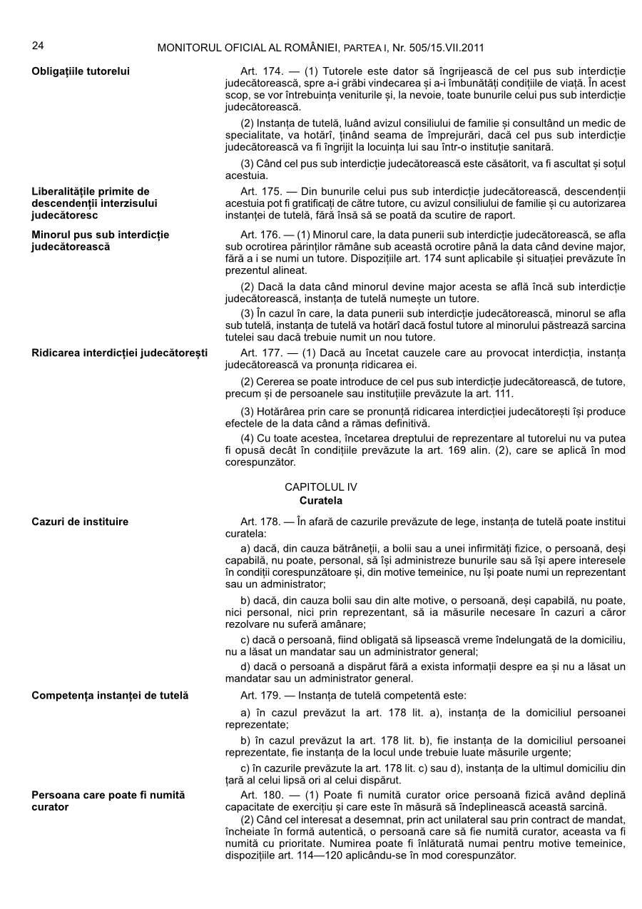 Pagina 24 din Monitorul Oficial nr. 505/2011