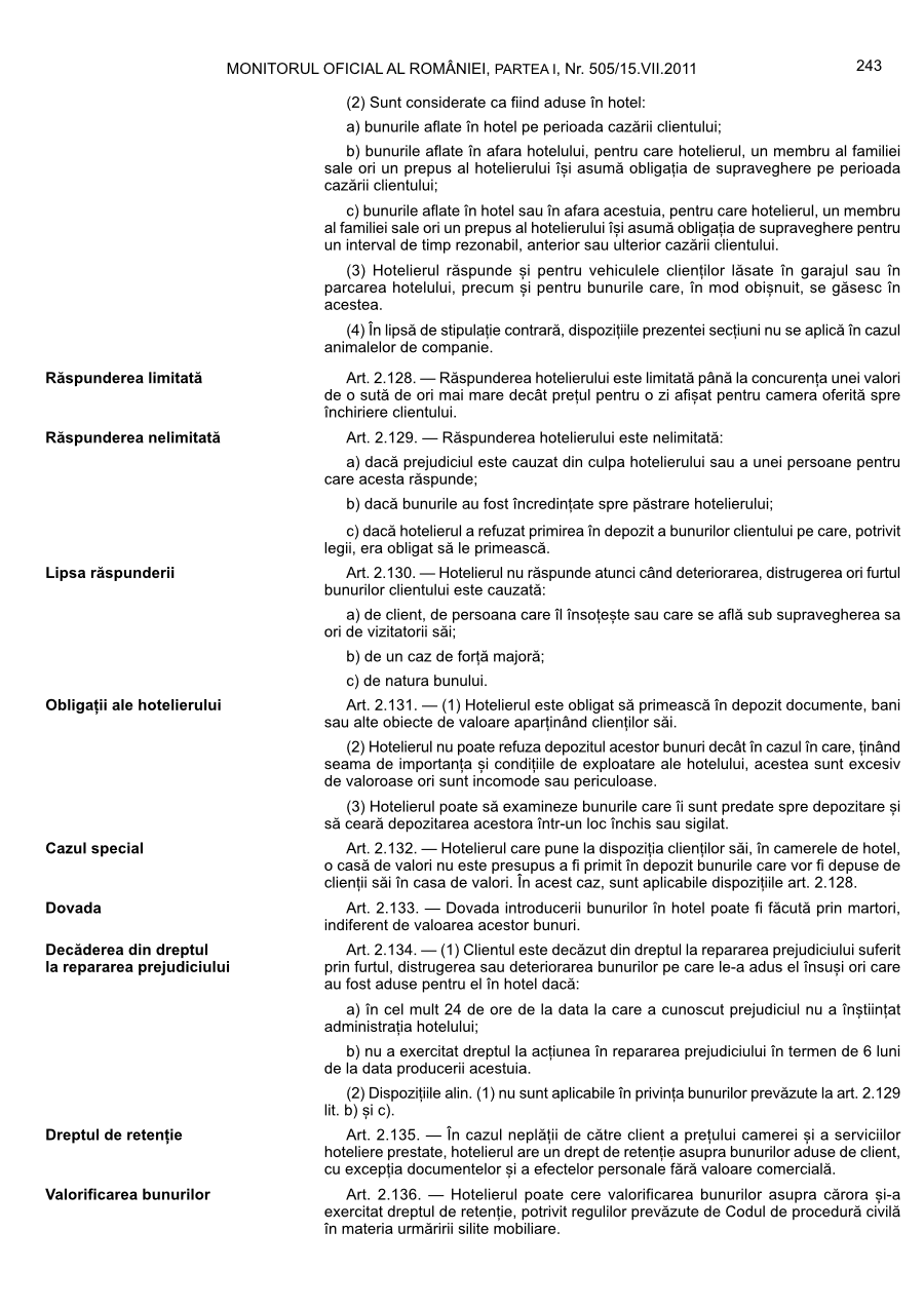 Pagina 243 din Monitorul Oficial nr. 505/2011