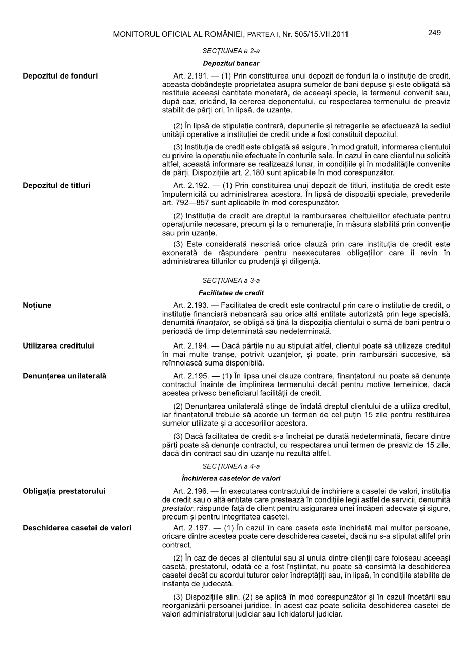 Pagina 249 din Monitorul Oficial nr. 505/2011