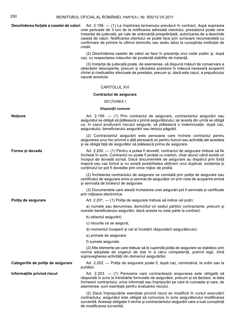 Pagina 250 din Monitorul Oficial nr. 505/2011