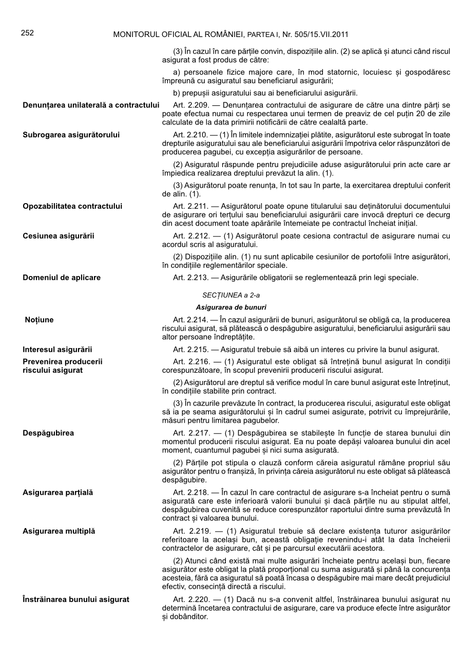 Pagina 252 din Monitorul Oficial nr. 505/2011