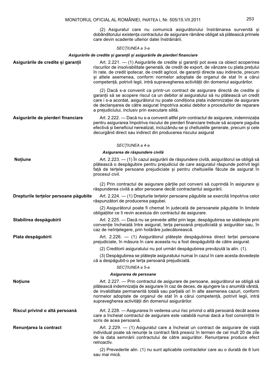 Pagina 253 din Monitorul Oficial nr. 505/2011