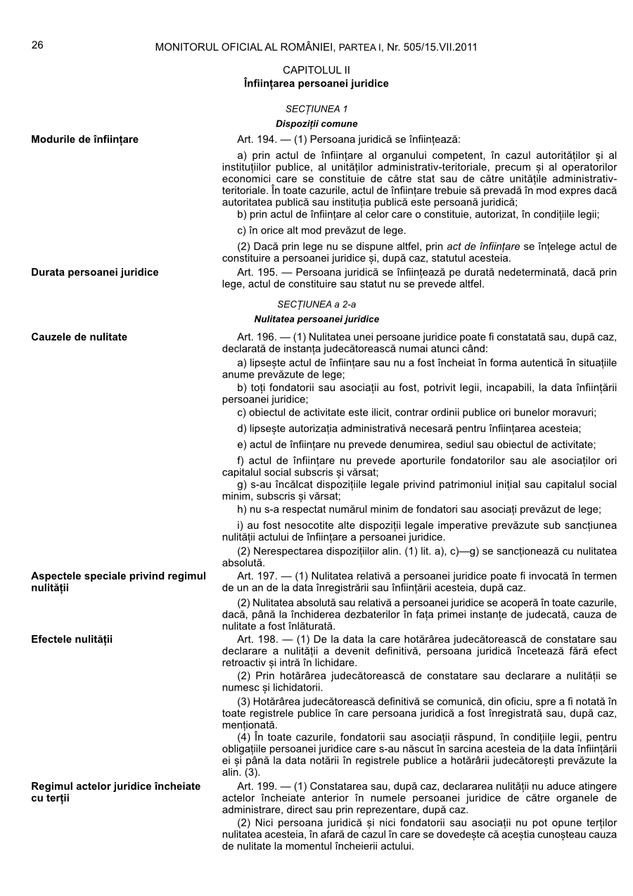 Pagina 26 din Monitorul Oficial nr. 505/2011