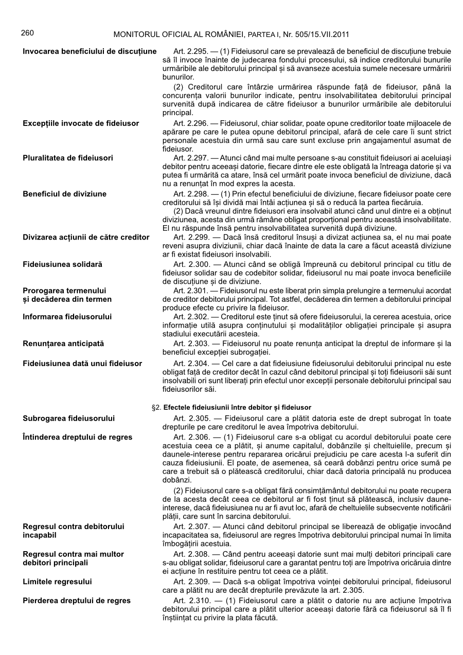 Pagina 260 din Monitorul Oficial nr. 505/2011
