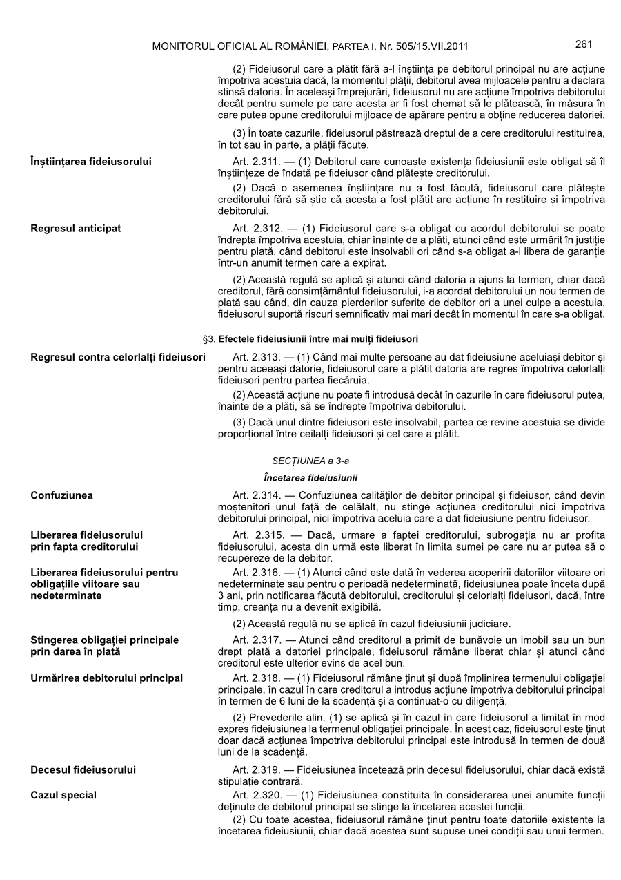Pagina 261 din Monitorul Oficial nr. 505/2011